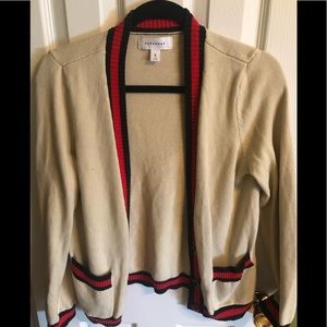 Preppy cardigan with stripe detail